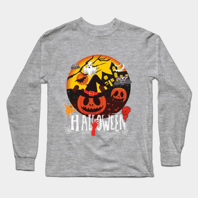 Happy halloween T-shirt, Halloween party T-shirt. Long Sleeve T-Shirt by DakhaShop